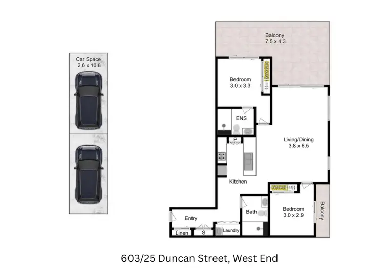 Floorplan of Homely apartment listing, 603/25 Duncan Street, West End QLD 4101