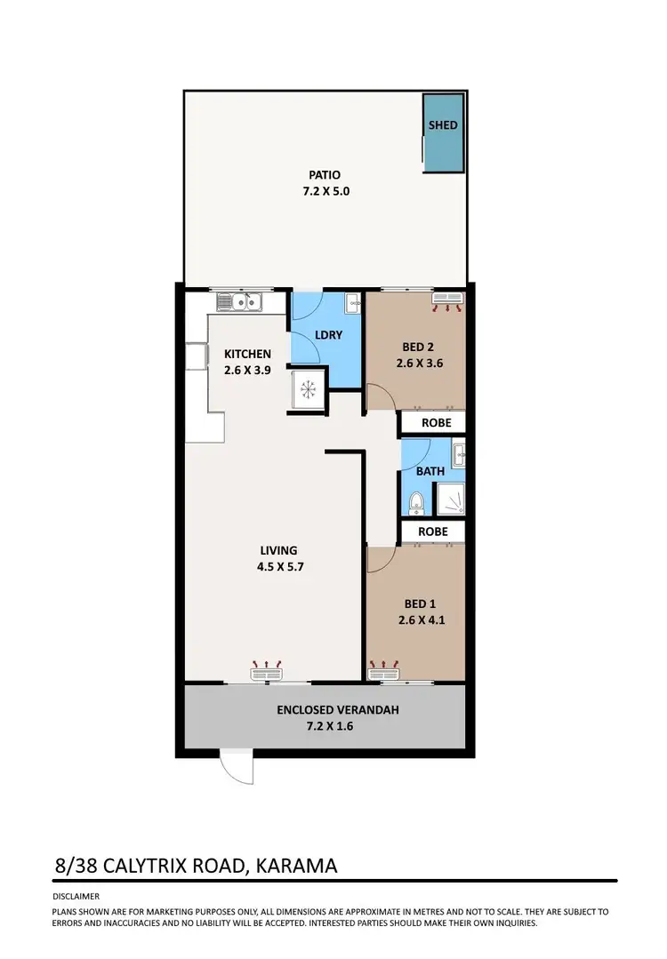 Floorplan of Homely unit listing, 8/38 Calytrix Road, Karama NT 812