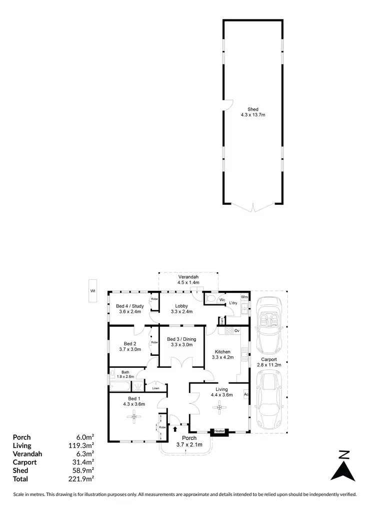 Floorplan of Homely house listing, 4 Harper Street, Broadview SA 5083