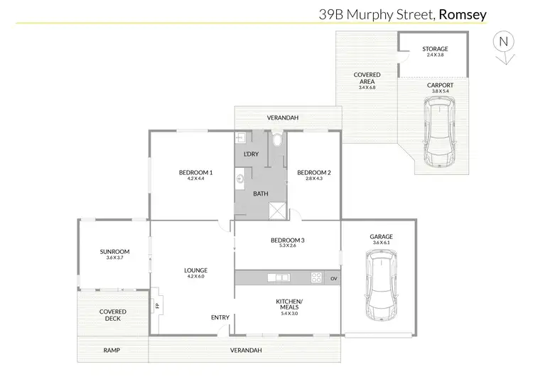 Floorplan of Homely unit listing, 39B Murphy Street, Romsey VIC 3434