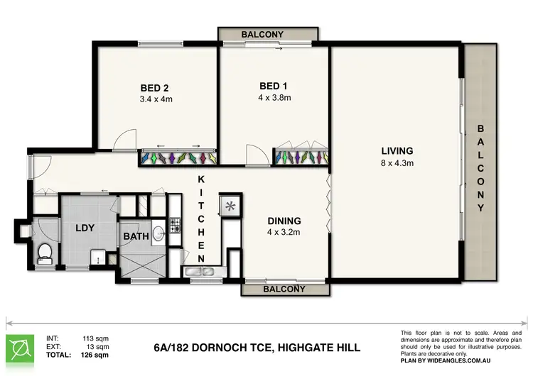Floorplan of Homely apartment listing, 6A/182 Dornoch Terrace, Highgate Hill QLD 4101