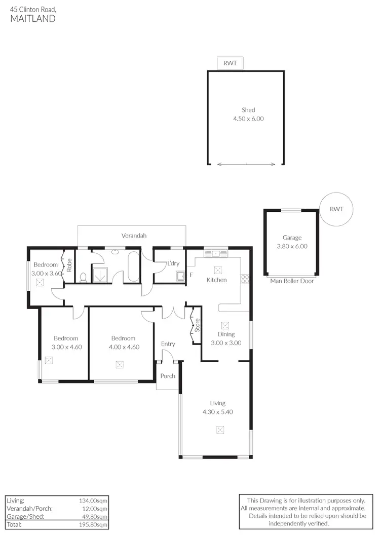 Floorplan of Homely house listing, 45 Clinton Road, Maitland SA 5573