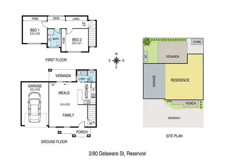 Floorplan of Homely townhouse listing, 2/80 Delaware Street, Reservoir VIC 3073