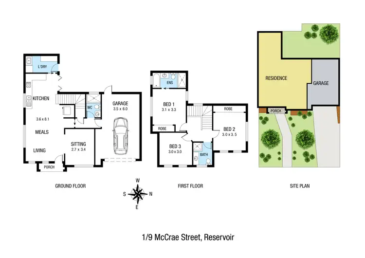 Floorplan of Homely townhouse listing, 1/9 McCrae Street, Reservoir VIC 3073
