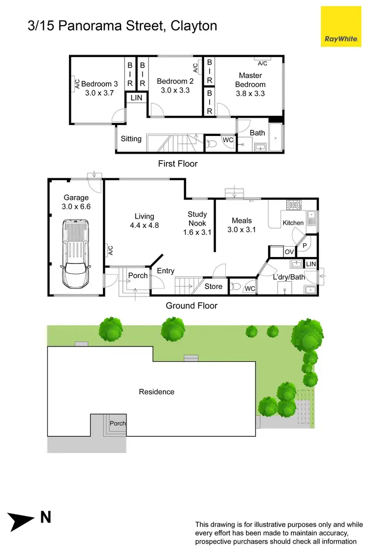 Floorplan of Homely townhouse listing, 3/15 Panorama Street, Clayton VIC 3168