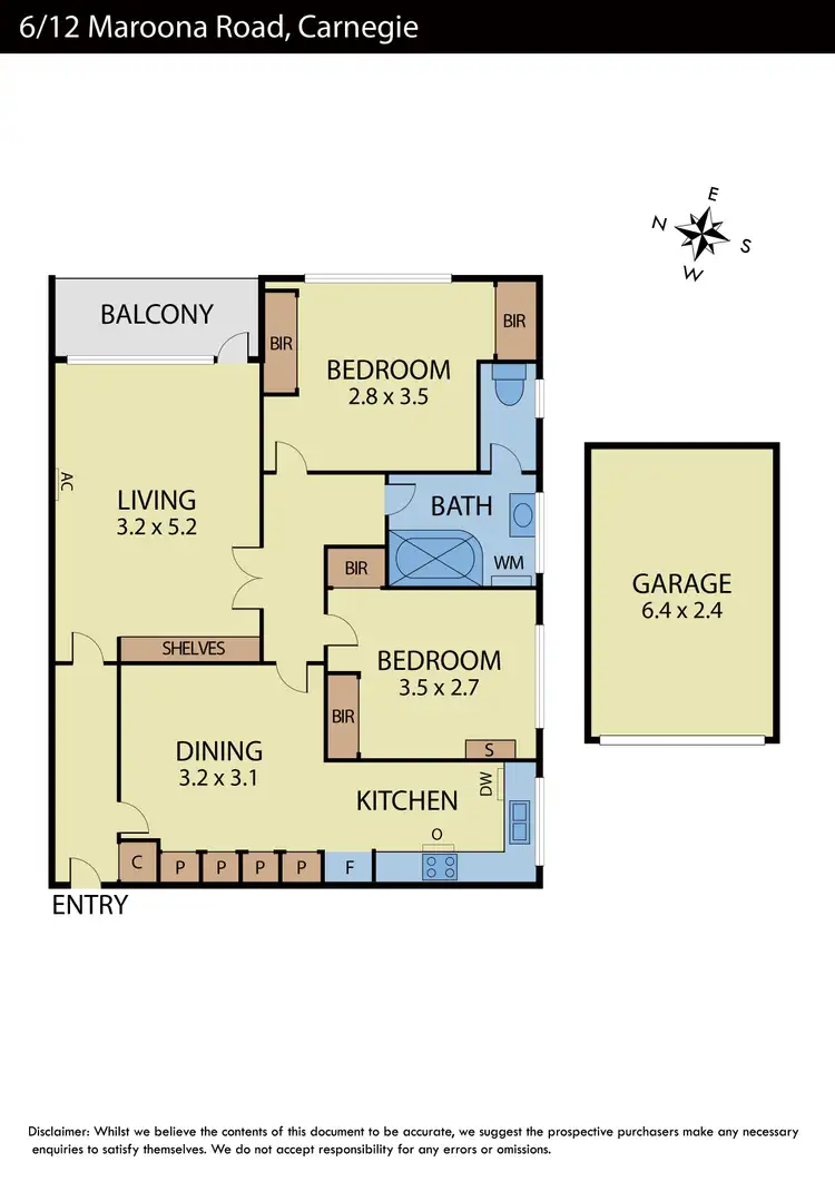 Floorplan of Homely apartment listing, 6/12 Maroona Road, Carnegie VIC 3163