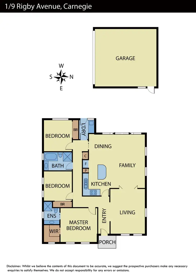 Floorplan of Homely townhouse listing, 1/9 Rigby Avenue, Carnegie VIC 3163