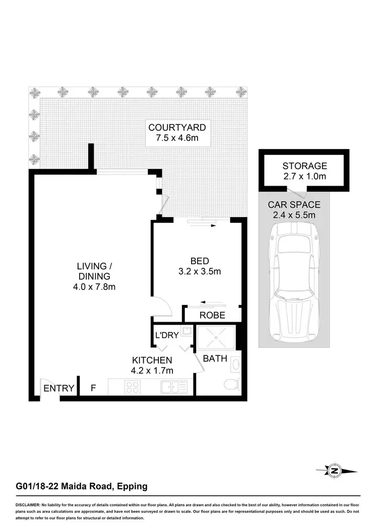Floorplan of Homely apartment listing, G01/18-22 Maida Road, Epping NSW 2121