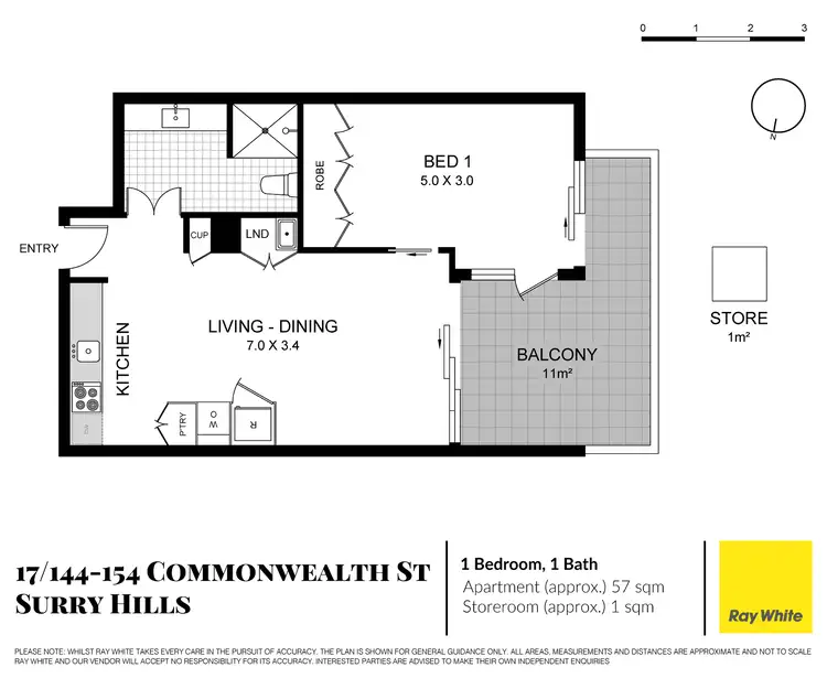 Floorplan of Homely apartment listing, 17/144-154 Commonwealth Street, Surry Hills NSW 2010
