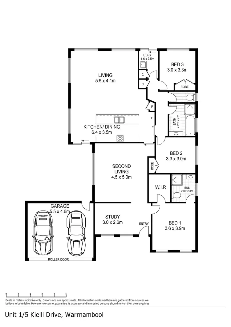Floorplan of Homely house listing, 1/5 Kielli Drive, Warrnambool VIC 3280