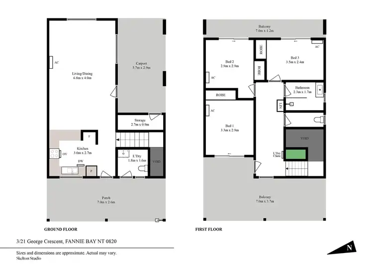 Floorplan of Homely townhouse listing, 3/21 George Crescent, Fannie Bay NT 820