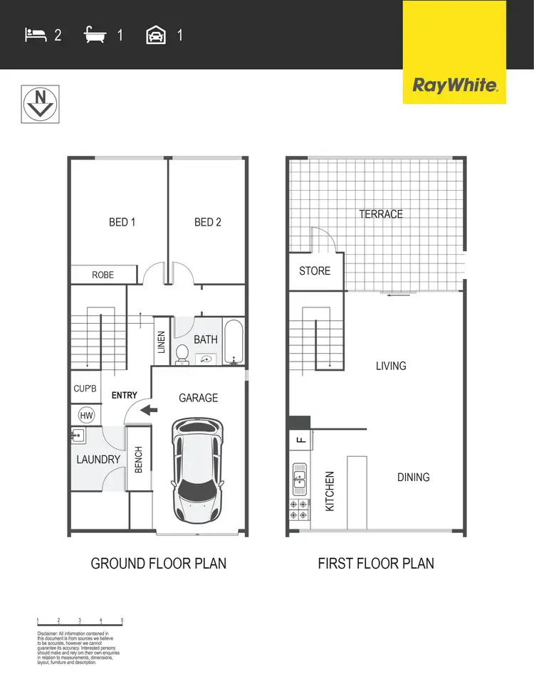 Floorplan of Homely townhouse listing, 5/8 Longerenong Street, Farrer ACT 2607