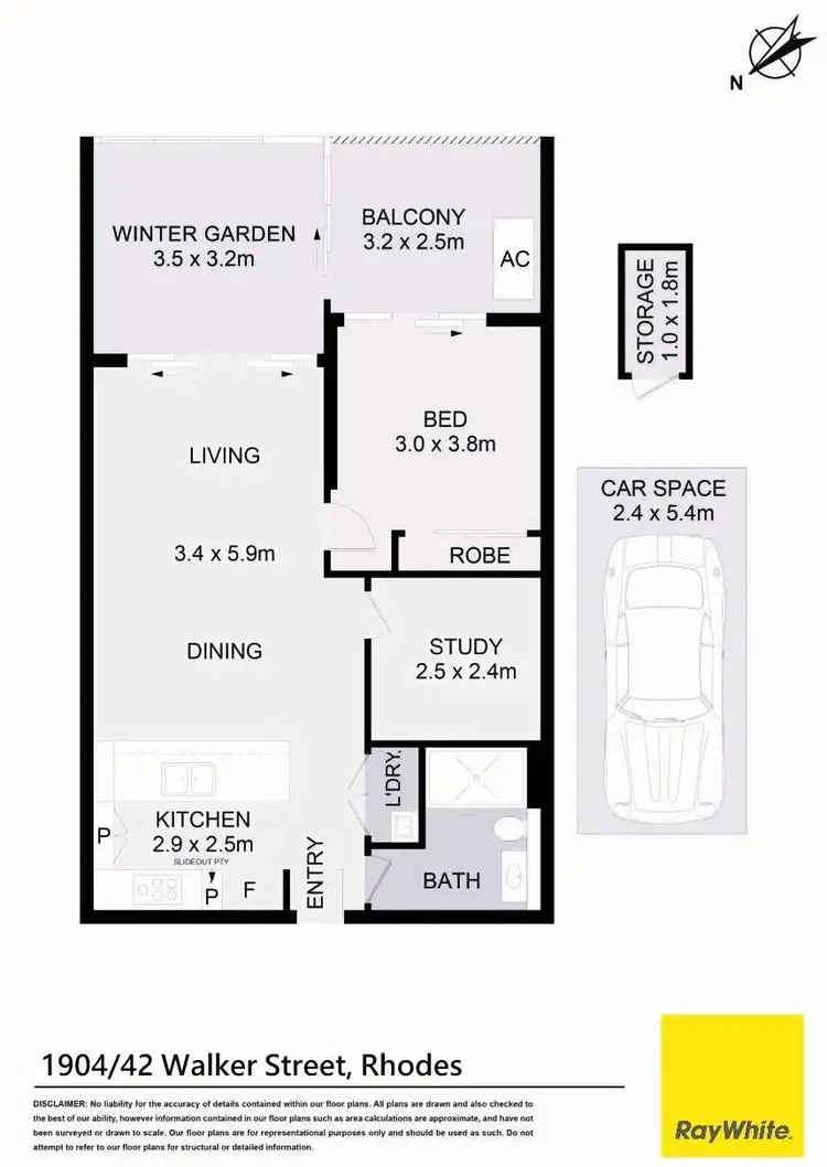 Floorplan of Homely apartment listing, 1904/42 Walker Street, Rhodes NSW 2138