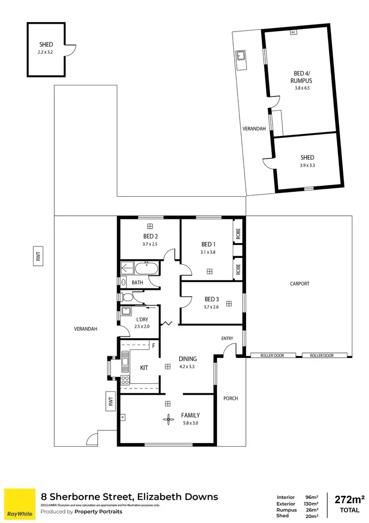 Floorplan of Homely house listing, 8 Sherborne Street, Elizabeth Downs SA 5113