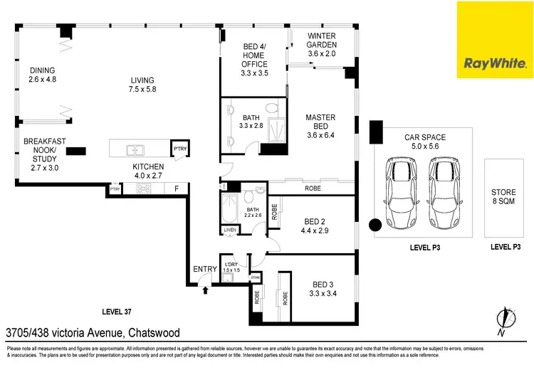 Floorplan of Homely unit listing, 3705/438 Victoria Avenue, Chatswood NSW 2067