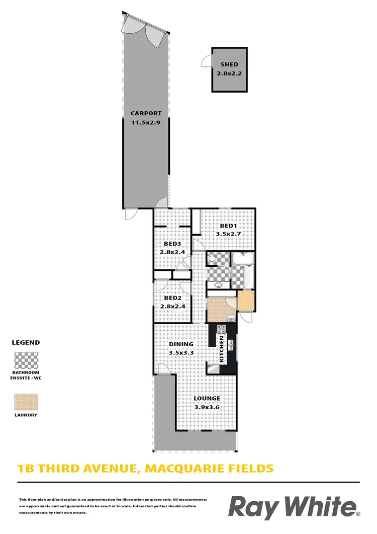 Floorplan of Homely house listing, 1B Third Avenue, Macquarie Fields NSW 2564