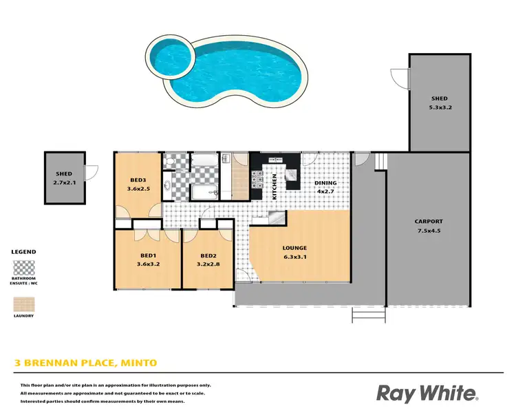 Floorplan of Homely house listing, 3 Brennan Place, Minto NSW 2566