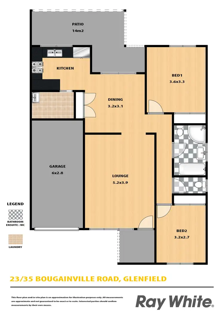 Floorplan of Homely villa listing, 23/35 Bougainville Road, Glenfield NSW 2167
