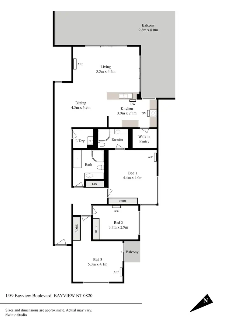 Floorplan of Homely apartment listing, 1/59 Bayview Boulevard, Bayview NT 820