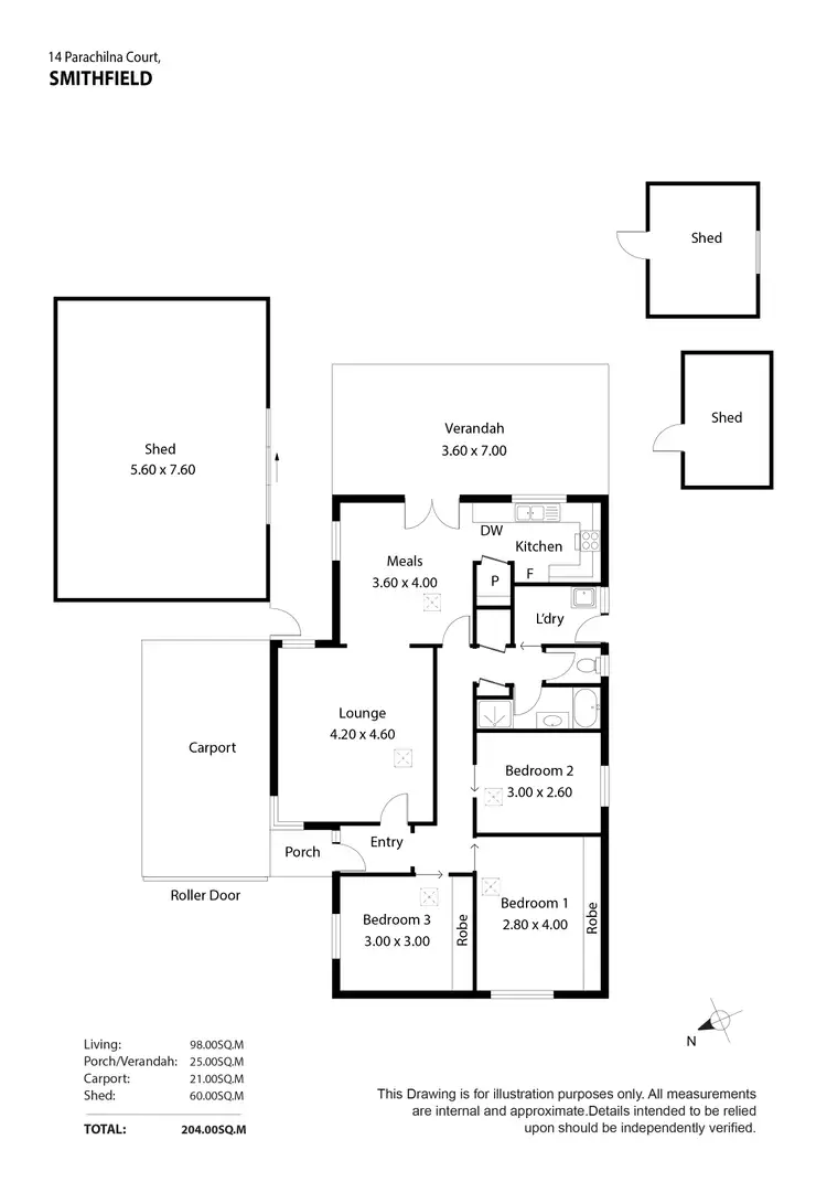 Floorplan of Homely house listing, 14 Parachilna Court, Smithfield SA 5114
