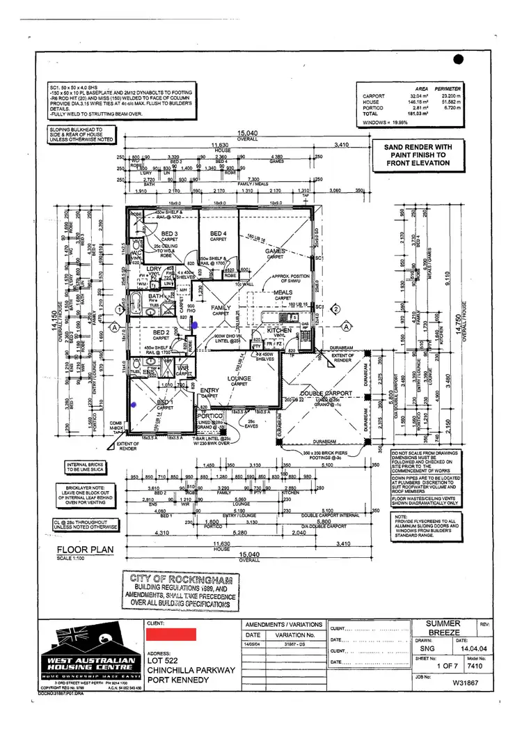 Floorplan of Homely house listing, 16 Chinchilla Parkway, Port Kennedy WA 6172