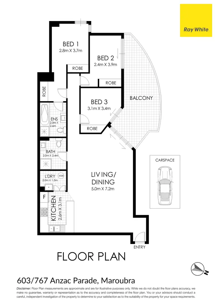 Floorplan of Homely apartment listing, 603/767 Anzac Parade, Maroubra NSW 2035