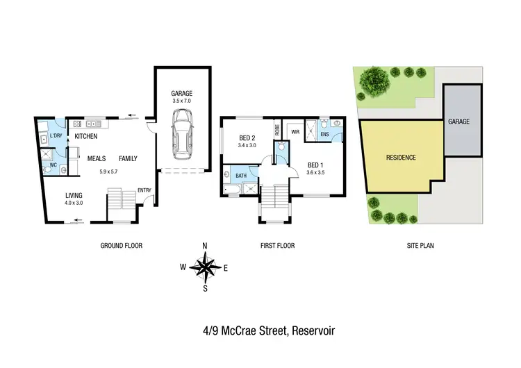 Floorplan of Homely townhouse listing, 4/9 McCrae Street, Reservoir VIC 3073