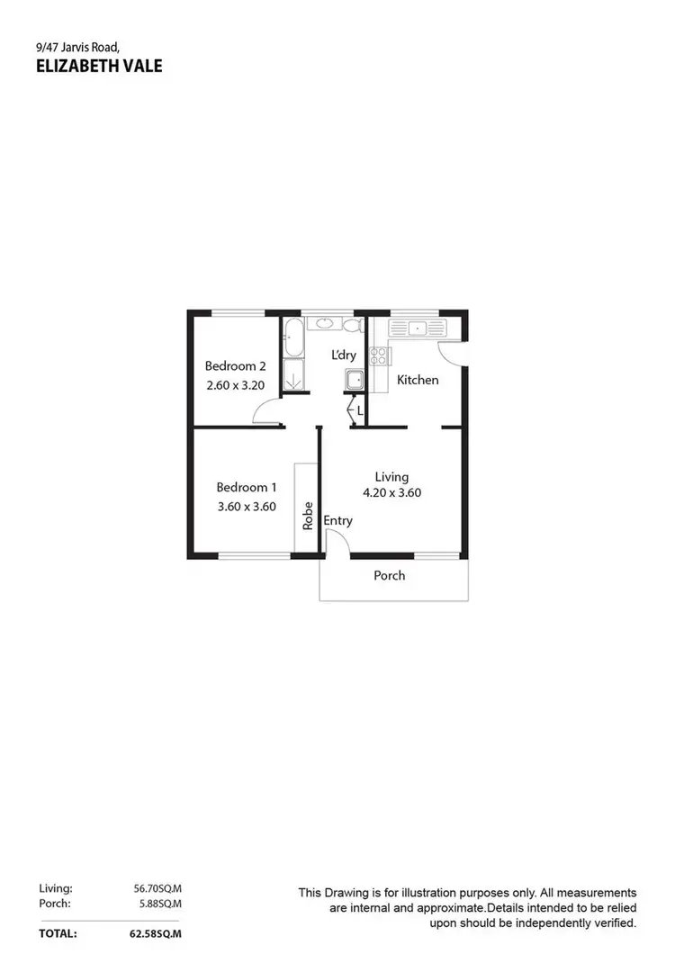 Floorplan of Homely unit listing, 9/47 Jarvis Road, Elizabeth Vale SA 5112