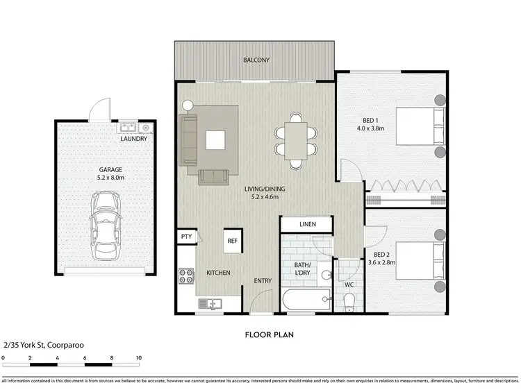 Floorplan of Homely unit listing, 2/35 York Street, Coorparoo QLD 4151