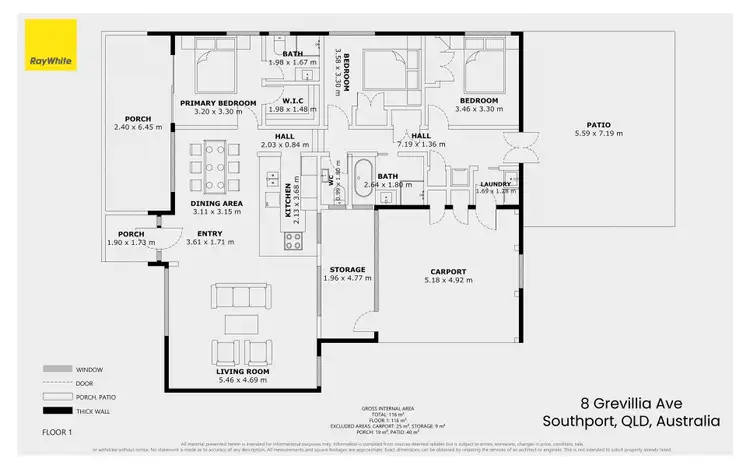 Floorplan of Homely house listing, 8 Grevillia Avenue, Southport QLD 4215
