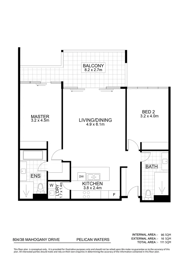 Floorplan of Homely unit listing, Unit 804/38 Mahogany Drive, Pelican Waters QLD 4551