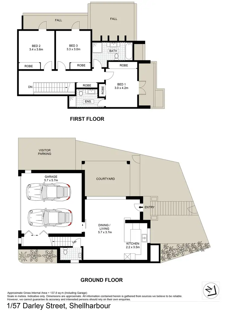 Floorplan of Homely townhouse listing, 1/57 Darley Street, Shellharbour NSW 2529