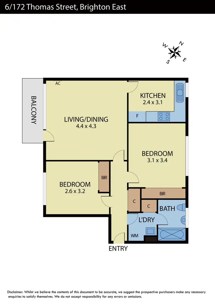 Floorplan of Homely apartment listing, 6/172 Thomas Street, Brighton East VIC 3187