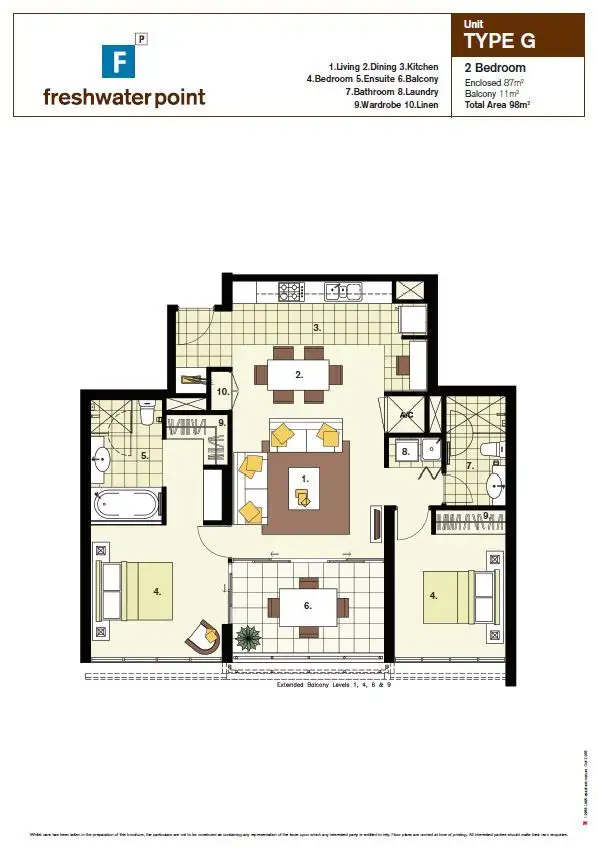 Floorplan of Homely apartment listing, 2320/33 T E Peters Drive, Broadbeach Waters QLD 4218
