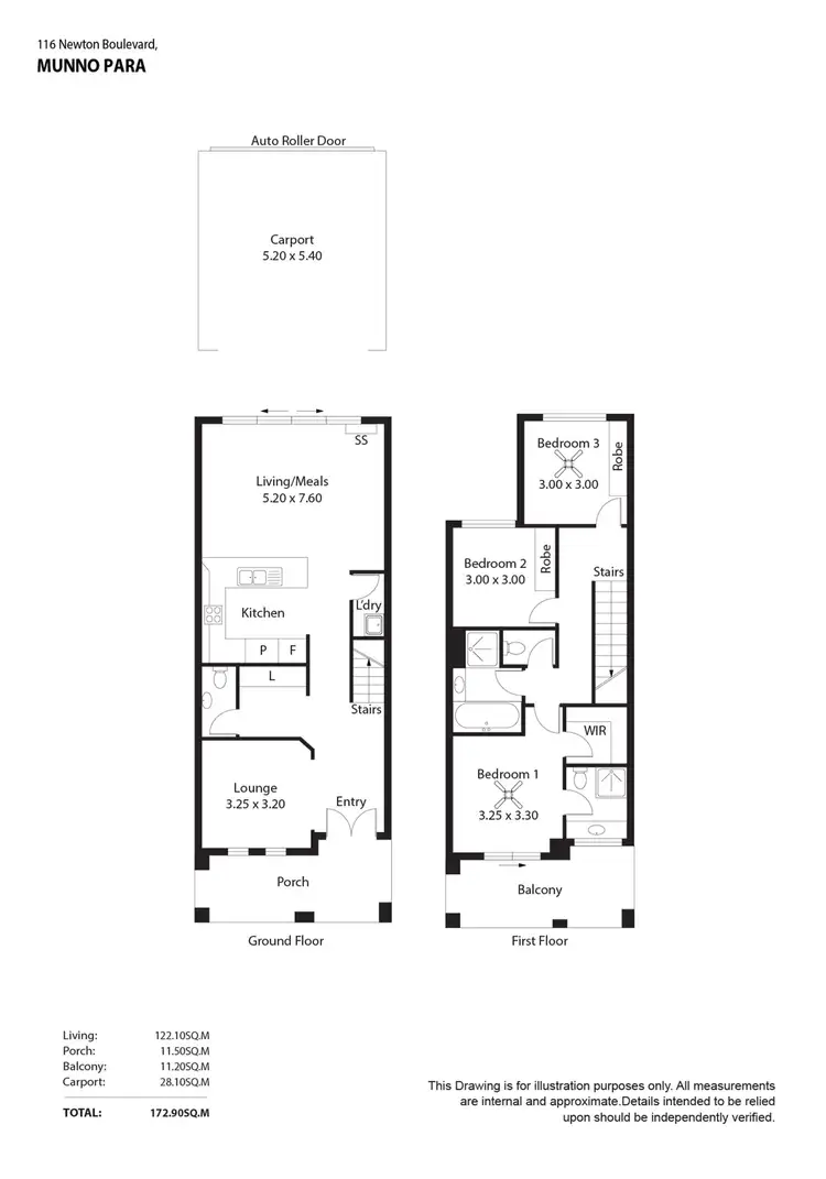 Floorplan of Homely townhouse listing, 116 Newton Boulevard, Munno Para SA 5115