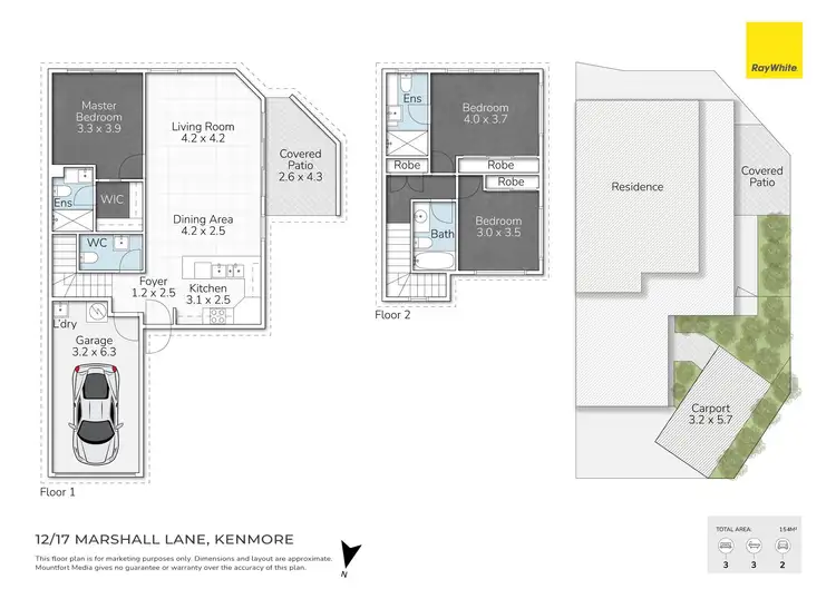 Floorplan of Homely townhouse listing, 12/17 Marshall Lane, Kenmore QLD 4069