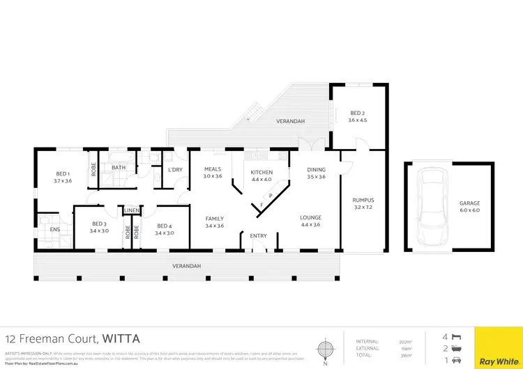 Floorplan of Homely house listing, 12 Freeman Court, Witta QLD 4552
