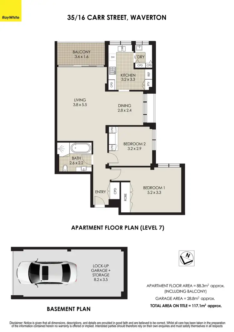 Floorplan of Homely apartment listing, 35/16 Carr Street, Waverton NSW 2060