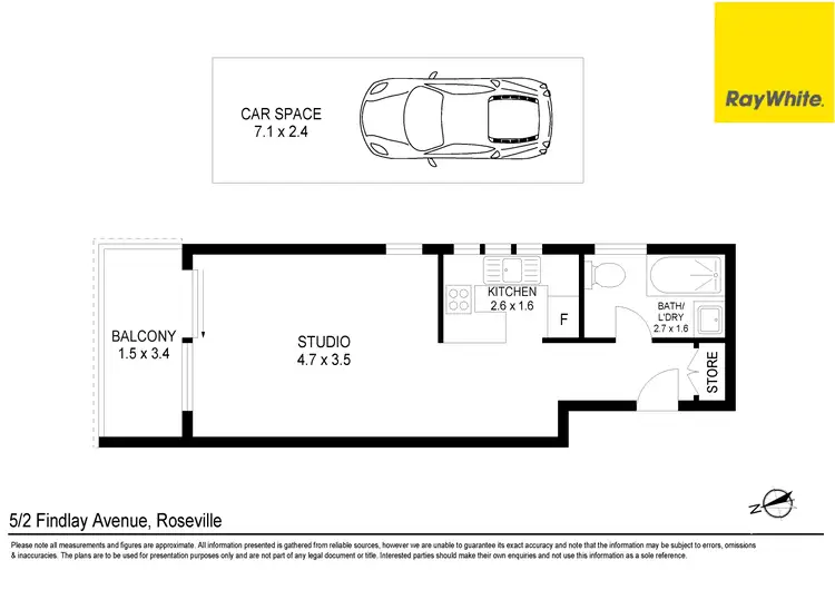 Floorplan of Homely studio listing, 5/2 Findlay Avenue, Roseville NSW 2069