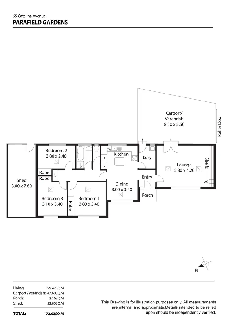 Floorplan of Homely house listing, 65 Catalina Avenue, Parafield Gardens SA 5107