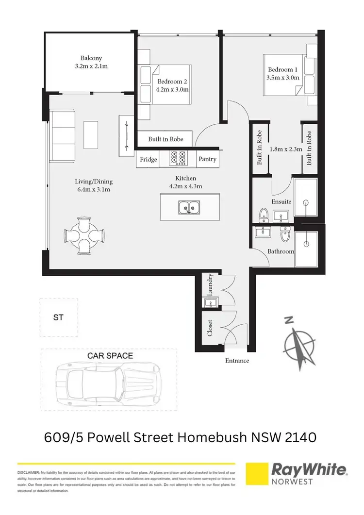 Floorplan of Homely apartment listing, 609/5 Powell Street, Homebush NSW 2140