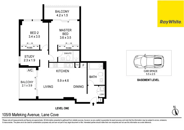 Floorplan of Homely unit listing, 105/9 Mafeking Avenue, Lane Cove NSW 2066