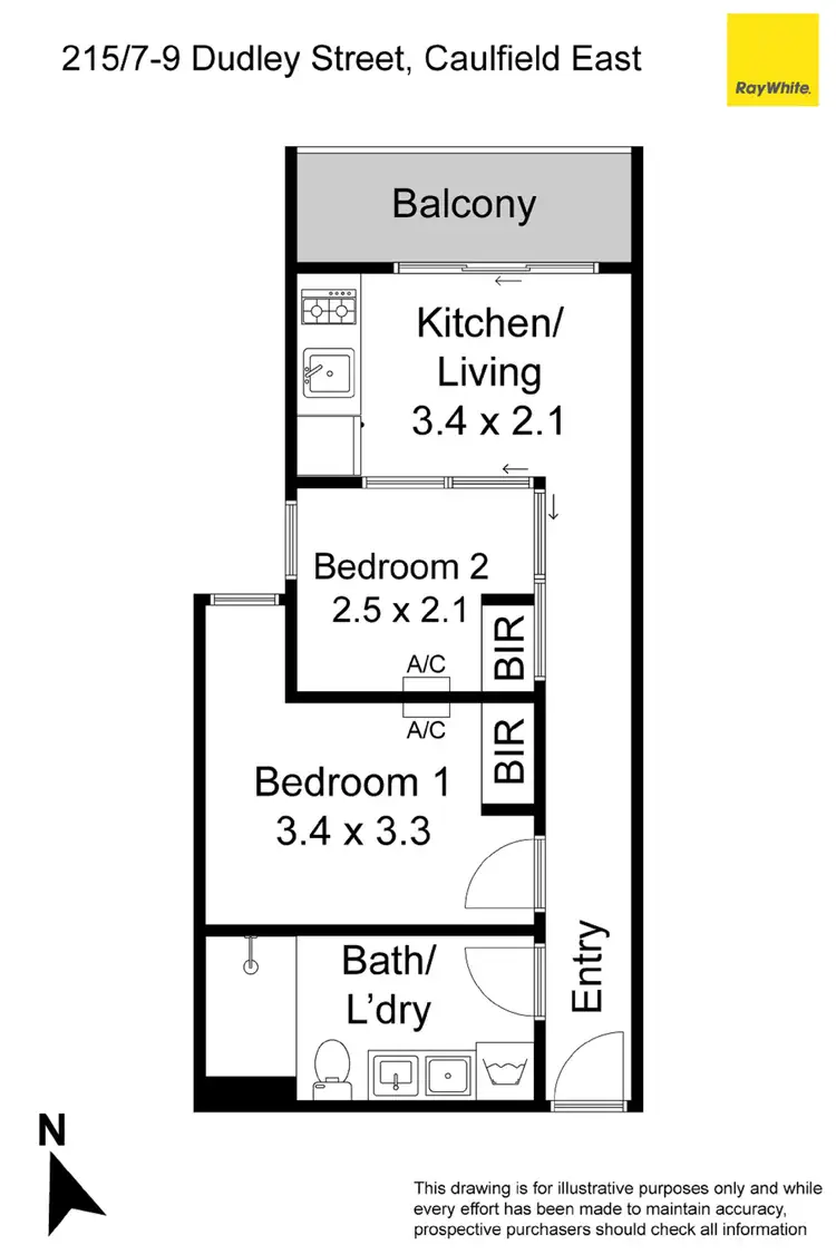 Floorplan of Homely apartment listing, 215/7-13 Dudley Street, Caulfield East VIC 3145