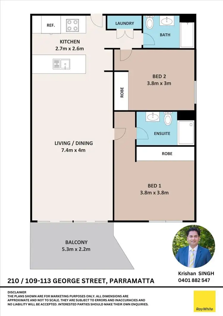 Floorplan of Homely unit listing, 210/109-113 George Street, Parramatta NSW 2150