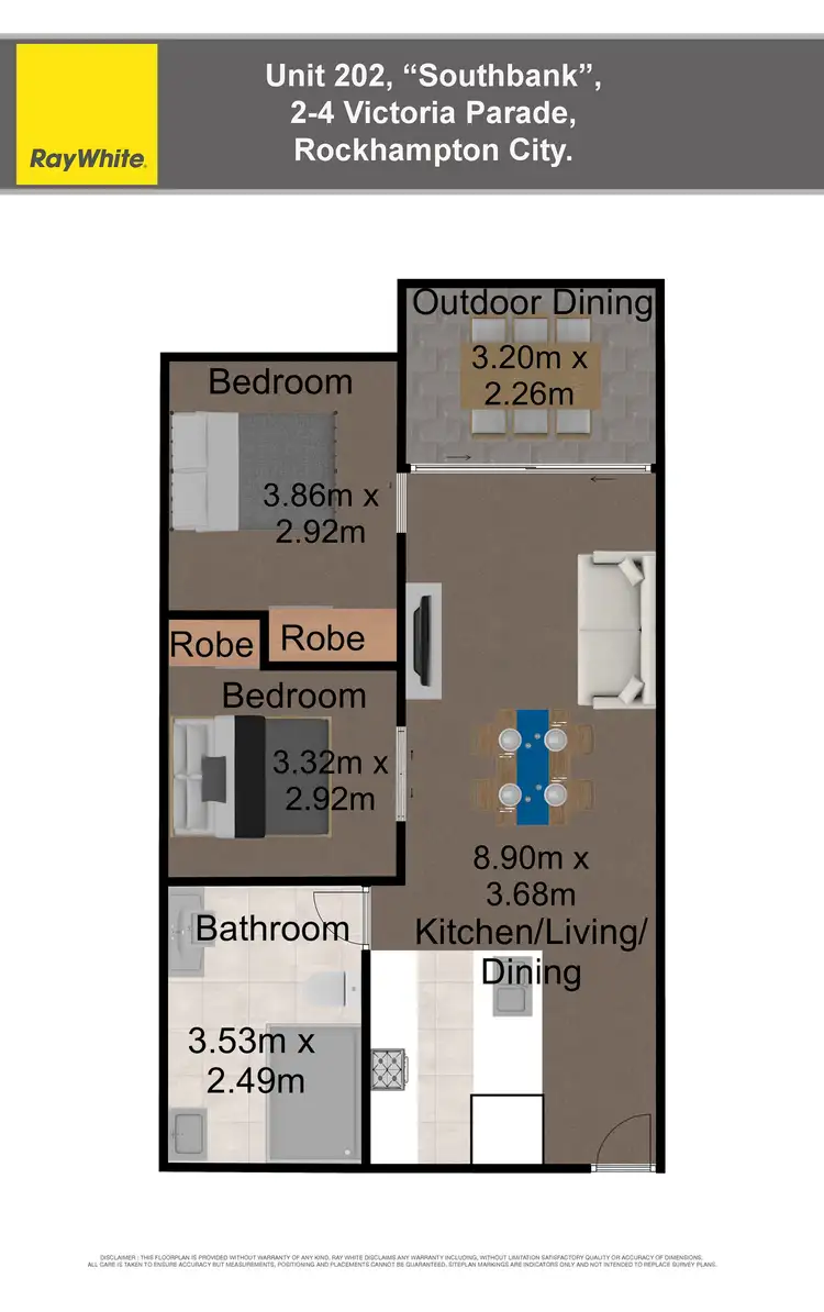Floorplan of Homely apartment listing, 202/2-4 Victoria Parade, Rockhampton City QLD 4700