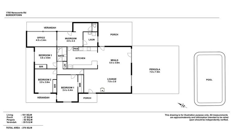 Floorplan of Homely rural property listing, 1785 Naracoorte Road, Bordertown SA 5268