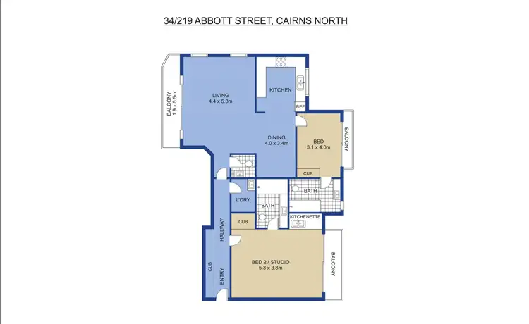 Floorplan of Homely unit listing, 34/219-225 Abbott Street, Cairns North QLD 4870