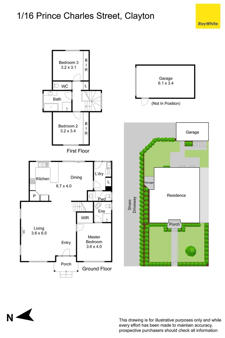Floorplan of Homely townhouse listing, 1/16 Prince Charles Street, Clayton VIC 3168