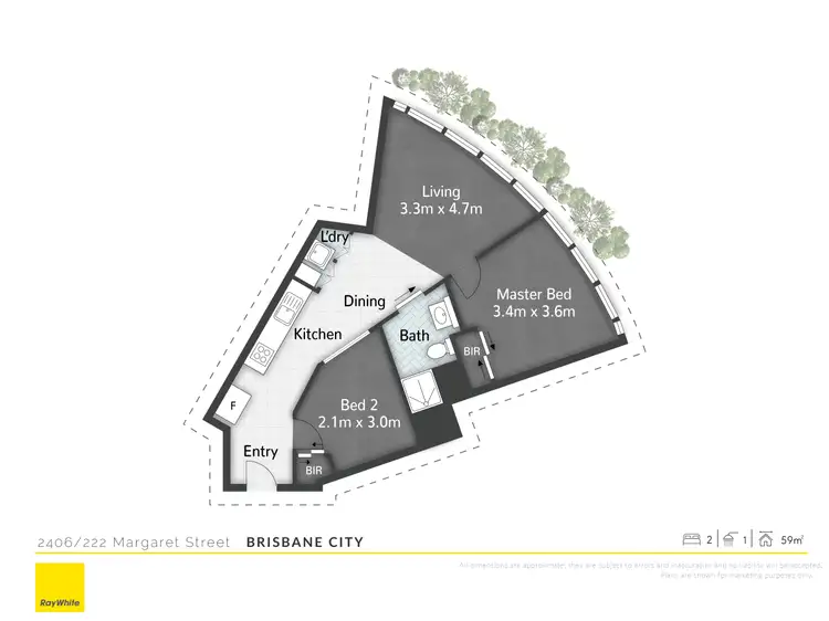 Floorplan of Homely unit listing, 2406/222 Margaret Street, Brisbane City QLD 4000