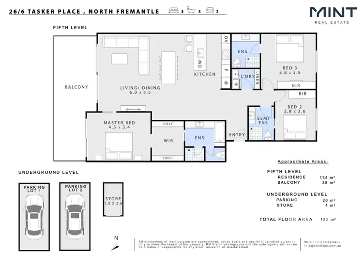 Floorplan of Homely apartment listing, 26/6 Tasker Place, North Fremantle WA 6159